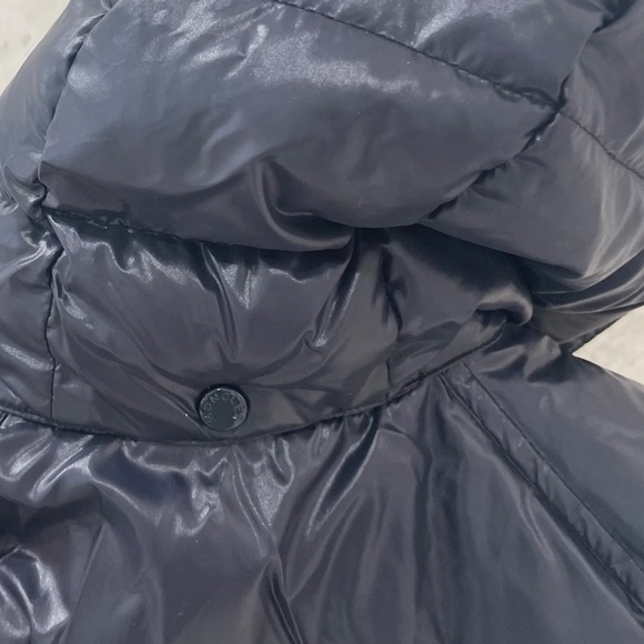 MONCLER {3} Coat Navy Blue Girls' Puffer Zip-Up Detachable Hood - Picture 6 of 12